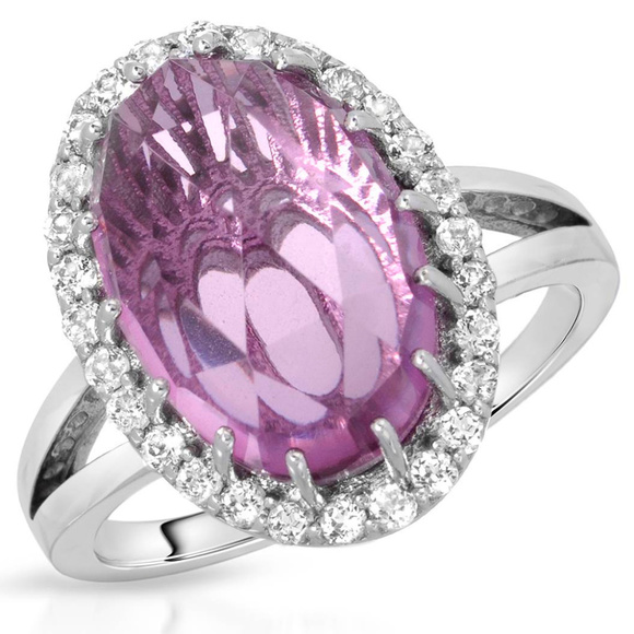 Jewelry - DESIGNER 7.75 CTW DOUBLET PINK QUARTZ/TOPAZ .925 STERLING SILVER RING SZ 10**NEW